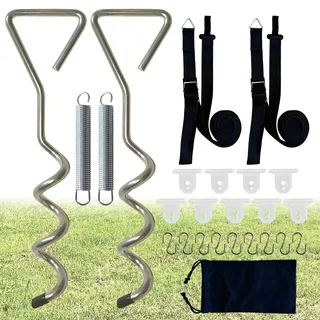 Dulepax Sturmband markise für Thule Omnistor,Sturmband für vorzelt,Sturmsicherung vorzelt,Thule omnistor sturmband,Sturmband,Sturmbänder für markisen,Sturmband Thule omnistor(Inklusive 9 Rohrhaken)Kit