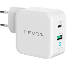 Nevox 65W USB - C Power Delivery (PD) + QC3.0 Ladegerät GaN, Weiss