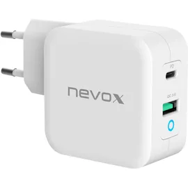 Nevox 65W USB - C Power Delivery (PD) + QC3.0 Ladegerät GaN, Weiss