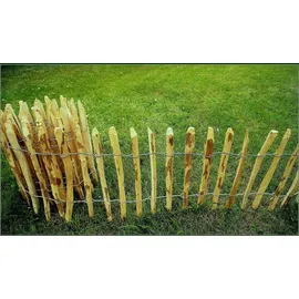 H4L Staketenzaun Holzzaun 100cm Höhe, Haselnuss, Zaun 5m Länge, Gartenzaun, 4-6cm Lattenabstand,