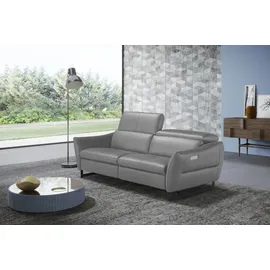 Egoitaliano "Dafne, elegantes Designsofa mit hohem Sitzkomfort", mit und ohne elektrischer Relaxfunktion, Kopfteile manuell verstellbar grau