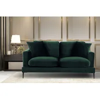 LEONIQUE 2-Sitzer »Cozy elegantes Designsofa, Maße B/T/H: 151/97/80 cm«, mit losen Kissen und Metallbeinen grün