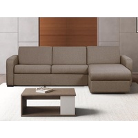 Ecksofa mit Schlaffunktion mit Matratze - Stoff - Beige - FLAVIEN