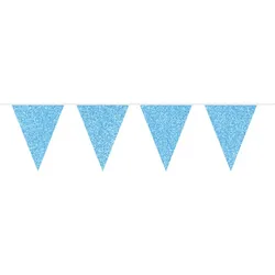 Wimpelkette glitzer hellblau