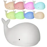 HOLLYHOPPER LED Nachtlicht Wal NOAH Einschlaflicht - Warmweiß/Farbwechsel - Batteriebetrieb (Walfisch