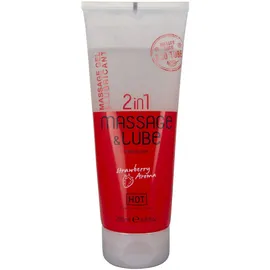 HOT 2in1 Massage & Gleitgel Strawberry 200 ml