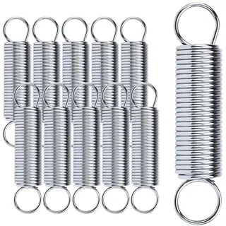 Zuzer Zugfedern mit Haken 10PCS Zugfeder Doppelhaken Spannfeder Edelstahl Zugfedern Spannfedern mit Haken (1x10x50mm)
