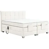 Boxspringbett BERN 160x200 cm mit Motor weiß Coral 70
