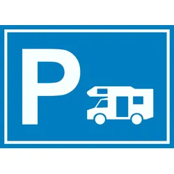 Wohnmobil Parkplatz Schild waagerecht A4 (210x297mm)