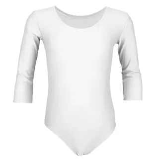 Aquarti Mädchen Body 3/4 Arm Ballett Trikot, Farbe: Weiß, Größe: 146 - 146