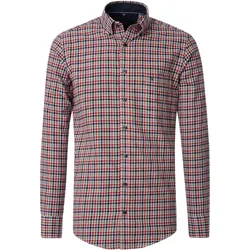 Langarmhemd CASAMODA "CASAMODA Freizeithemd kariert", Herren, Gr. XXL, Normalgrößen, rot, 100% Baumwolle, kariert, lässig geschnitten, Hemden