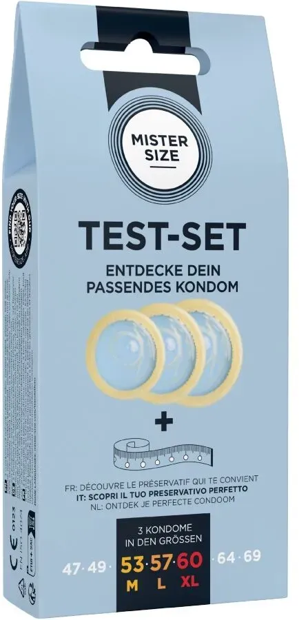 MISTER SIZE - TESTSET MIT 3 KONDOMEN IN VERSCHIEDENEN GRÖSSEN + MASSBAND