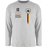 Langarmshirt Herren Langarm Shirt - 2026 Fussball Fanartikel - Deutschland WM Trikot Farben - L - Grau meliert - em 2024 Bekleidung fußball German Tshirt fußball. Germany Fussball-wm deutsch - L