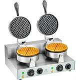 Royal Catering Doppel-Waffeleisen mit 2 x 1.300 Watt - rund