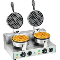 Royal Catering Doppel-Waffeleisen mit 2 x 1.300 Watt - rund