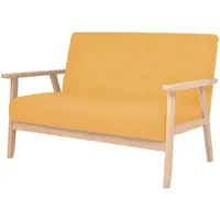 vidaXL 2-Sitzer Sofa Stoff Gelb