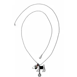 Lange Kette "Merle", Damen, Gr. one size, Metall, silber, COLLEZIONE ALESSANDRO, Basic, Halsketten, lange Kette mit Hundeanhänger