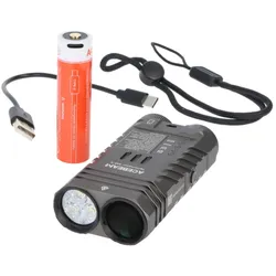 AceBeam Terminator M2-X Dual LED-Taschenlampe, kaltweiß 6.500K, max. 3200 Lumen, mehrere Lichtquellen, Sieben-Farben-Licht