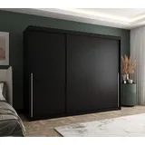 home collective Schwebetürenschrank 250 x 200 x 62 cm Schwarz