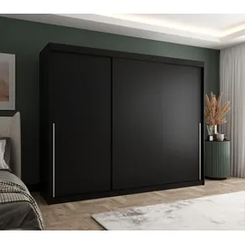 home collective Schwebetürenschrank 250 x 200 x 62 cm Schwarz