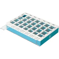 PLIC CARE - Ergonomische Pillendose für die Woche – 28 Fächer mit sicheren Deckeln – einfache Organisation von Medikamenten – kompakt & praktisch