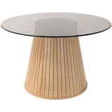 ML-Design Runder Couchtisch Braun Holz 80 x 50 cm