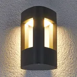 LUCANDE LED-Außenwandleuchte Pirron, dreieckig, Aluminium, schwarz