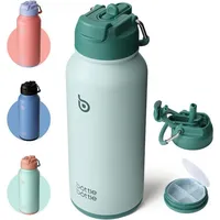 Luxuskollektion Edelstahl Trinkflasche 1L Thermoskanne Sport