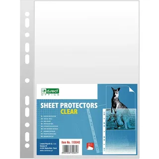 D.RECT Prospekthüllen A4 Klarsichthüllen - Dokumentenhüllen 50 μm/Mic/Mikron Stärke: 0,05 mm - 100 Stück Folienverpackung Transparent Glasklar - Klarsichtfolien A4 Folien - Klarsichtfolie