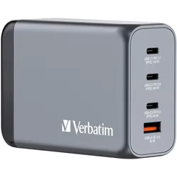 Verbatim GaN Charger  4 Ports USB-C Ladegerät, Power Adapter grau 240W