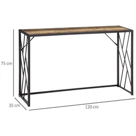 Homcom Konsolentisch, Flurtisch mit Stahlbeine, Beistelltisch im Industriell Stil, Dekotisch für Diele, für Flur Eingang Büro, Stahl, 120 x 35 x 75 cm Wohnzimmer, Wohnzimmertische, Konsolentische