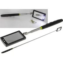 ChiliTec Teleskop Spiegel Werkzeug mit LED Beleuchtung Handspiegel Ausziehbar 28-88cm mit Softgriff Schwenkbar