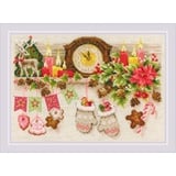 Riolis 1903 Christmas Shelf Kreuzstichpackung, Weihnachtsregal, 30x21cm