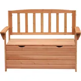 Outsunny Gartenbank aus Tannenholz mit Stauraum, Maße 112L x 58B x 84H cm   Aosom