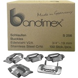 Bandimex Schlaufen 3/4" V2A-Edelstahl, Pack a 100 Stück Bandimex