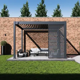 Paragon Lamellen Sichtschutz für Pergola Grand Tuscan 12 114 x 2,34 m Grau