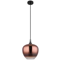 Esszimmerleuchte Hängelampe Pendelleuchte Glas kupfer schwarz-matt Wohnzimmer