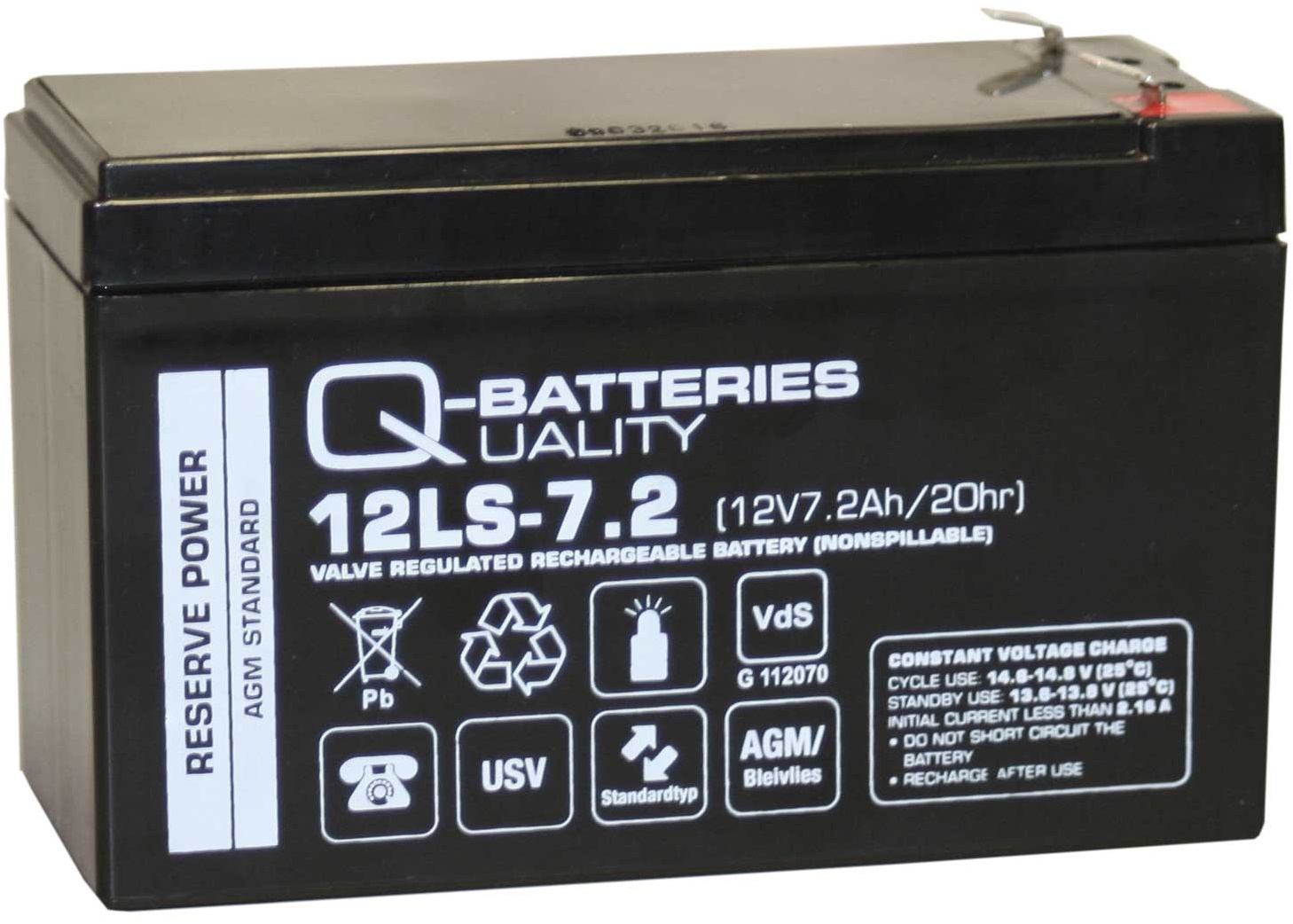 Ersatzakku für Alarmzentrale Satel Integra 24 AGM Batterie 12V 7,2Ah mit VdS