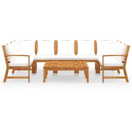 vidaXL Garten-Lounge-Set 9-tlg. Creme Akazie