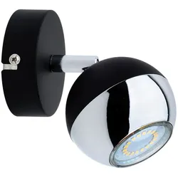 SPOT LIGHT Wandleuchte "Bianca", schwarz (schwarz, chromfarben), Lampen, Wandleuchte aus Metall für Wohn- und Essbereich, Wandstrahler