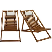 miliboo Sonnenliege 2er-Set 200 x 60 x 30 cm Weiß