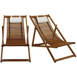 miliboo Sonnenliege 2er-Set 200 x 60 x 30 cm Weiß