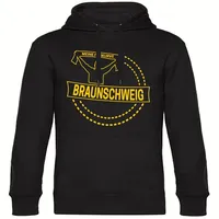 multifanshop Hoodie Druck Gelb Schwarz XL