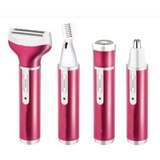 4 IN 1 Elektro-Rasierer für Damen, Haarentferner-Set schmerzfrei Epiliergerät USB aufladbar mit 4 abnehmbaren Aufsätzen für Bikini-Trimmer/Nasenhaarschneider/Augenbraue-Shaper/Body Shaver