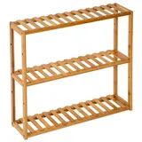 Tectake tectake® Badregal 3 Böden 60x15x54,5cm Braun