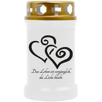 HS Candle Grabkerze (1-tlg), Grabkerze Brenndauer 40 Stunden viele vers. Variationen und Motive weiß
