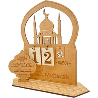20*20cm Ramadan Kalender aus Holz Countdown Kalender Eid Mubarak Kalender Adventskalender, Typ A