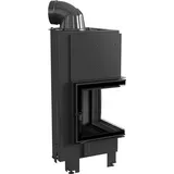 Kamineinsatz aus Stahl KRATKI MBN rechts 8 kW Ø 200 schwarz Verkleidung - Schwarz