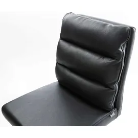 DeLife Pela-Flex Echt-Leder Schwarz Freischwinger flach Edelstahl