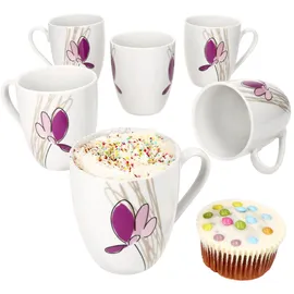 Mambocat Kaffeetasse 0,35 l Mehrfarbig 6 St.